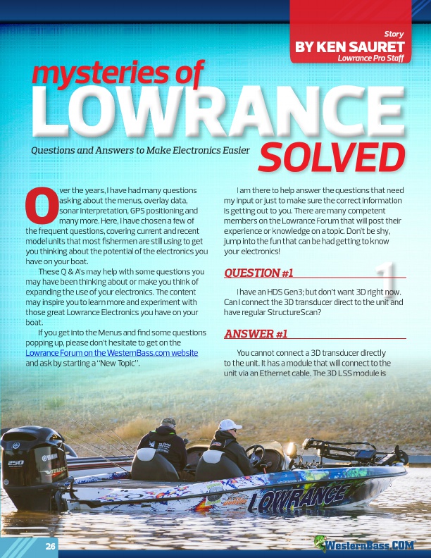 Mysteries Of Lowrance SOLVED
by Ken Sauret 