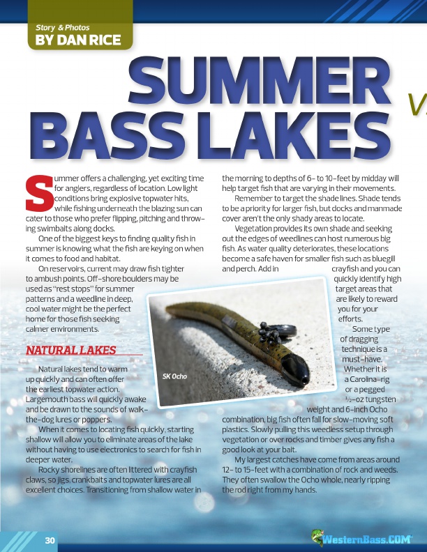 Summer Bass Lakes vs. Reservoirs
by Dan Rice