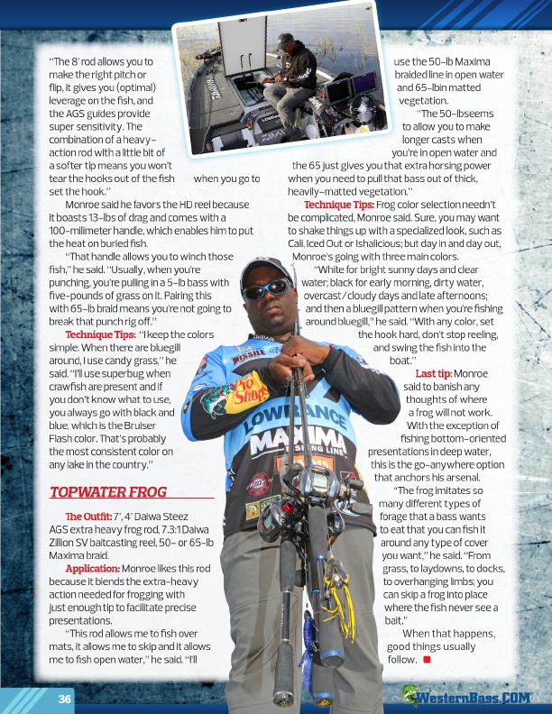 Westernbass Magazine - FREE Bass Fishing Tips And Techniques - Summer 2016, Page 36