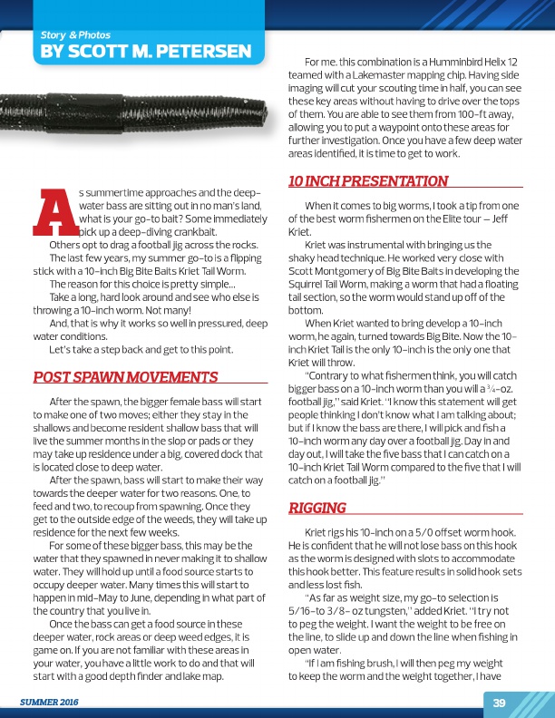 Westernbass Magazine - FREE Bass Fishing Tips And Techniques - Summer 2016, Page 39