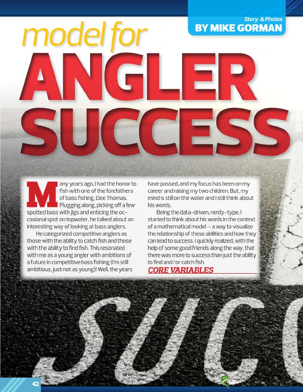 Model For Angler Success
by Mike Gorman