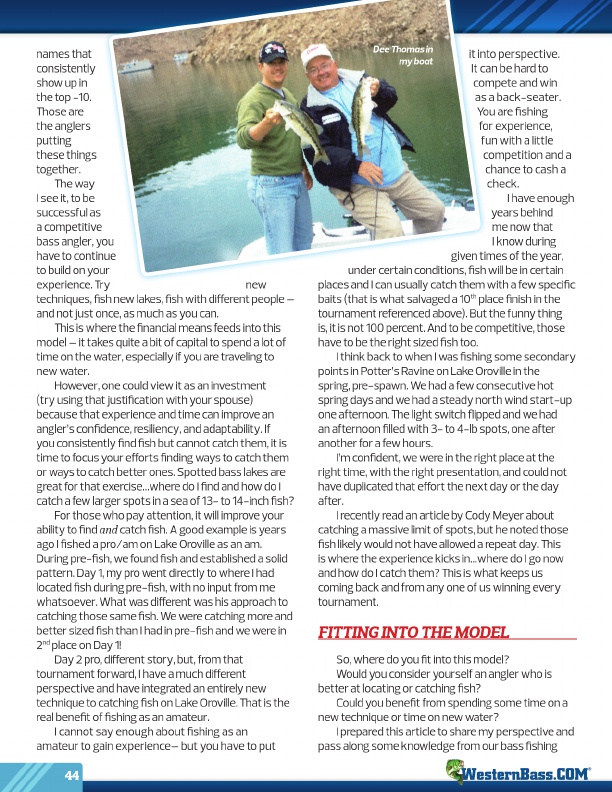 Westernbass Magazine - FREE Bass Fishing Tips And Techniques - Summer 2016, Page 44