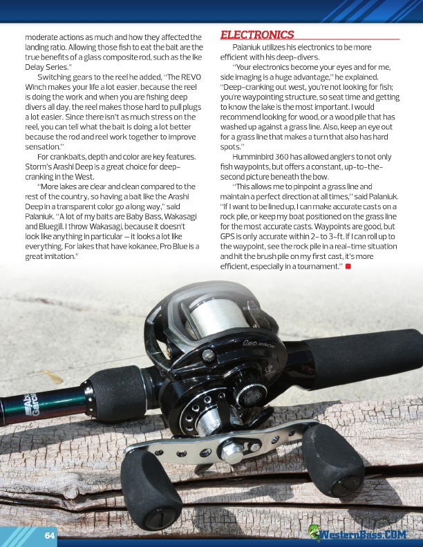 Westernbass Magazine - FREE Bass Fishing Tips And Techniques - Summer 2016, Page 64