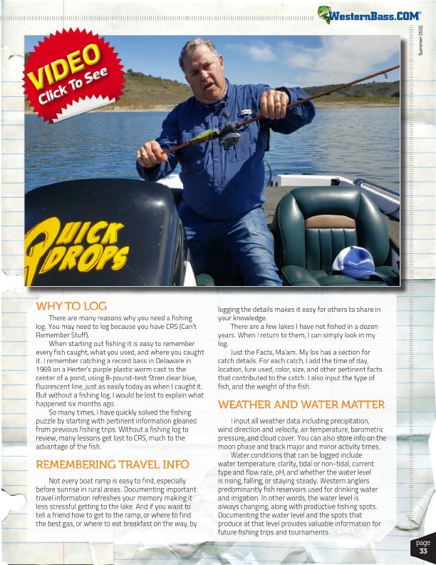 Enhancing Your Success With A Fishing Log
By Marc Marcantonio, Page 2