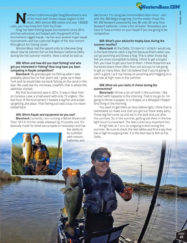 Catching Delta Bass with Youtuber and Kayak Angler Extraordinaire Greg Blanchard by John Myers, Page 2