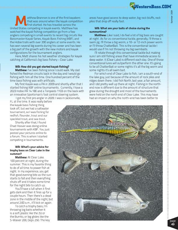 Clear Lake Bass Fishing With Kayak Angler Matthew Brannon by John Meyers, Page 2