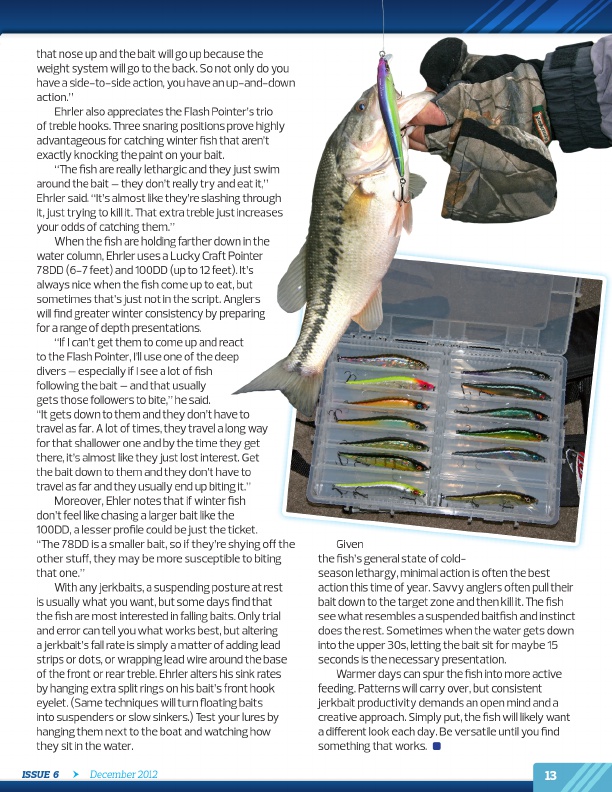 Westernbass Magazine - Bass Fishing Tips And Techniques - December 2012, Page 13