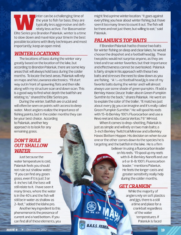 Westernbass Magazine - Bass Fishing Tips And Techniques - December 2012, Page 19