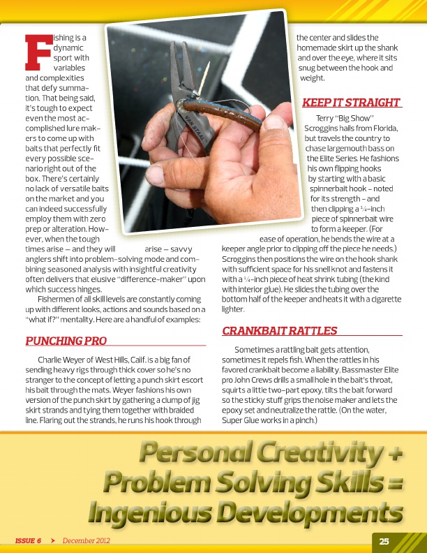Westernbass Magazine - Bass Fishing Tips And Techniques - December 2012, Page 25
