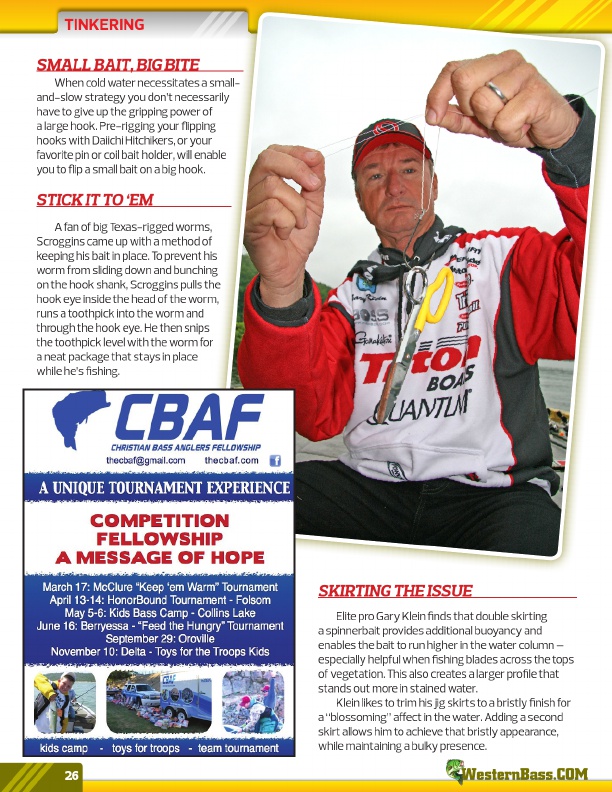 Westernbass Magazine - Bass Fishing Tips And Techniques - December 2012, Page 26