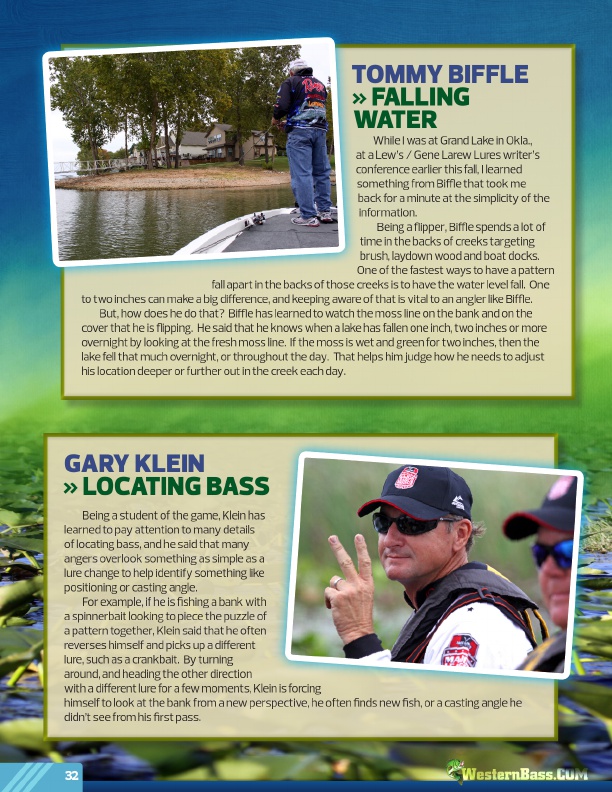 Westernbass Magazine - Bass Fishing Tips And Techniques - December 2012, Page 32
