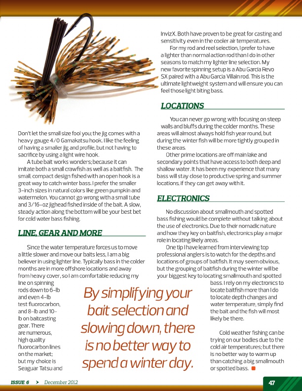Westernbass Magazine - Bass Fishing Tips And Techniques - December 2012, Page 47