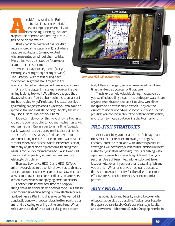 Westernbass Magazine - Bass Fishing Tips And Techniques - December 2012, Page 49