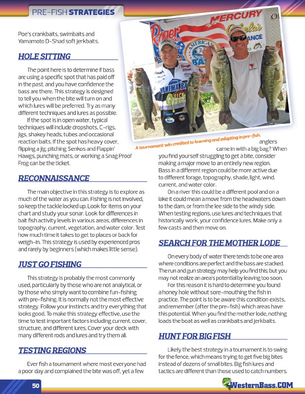 Westernbass Magazine - Bass Fishing Tips And Techniques - December 2012, Page 50