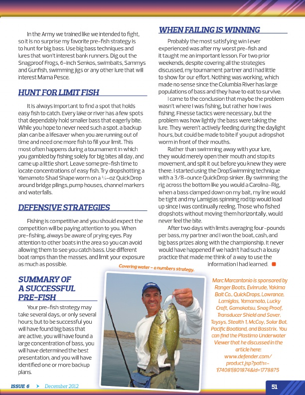 Westernbass Magazine - Bass Fishing Tips And Techniques - December 2012, Page 51