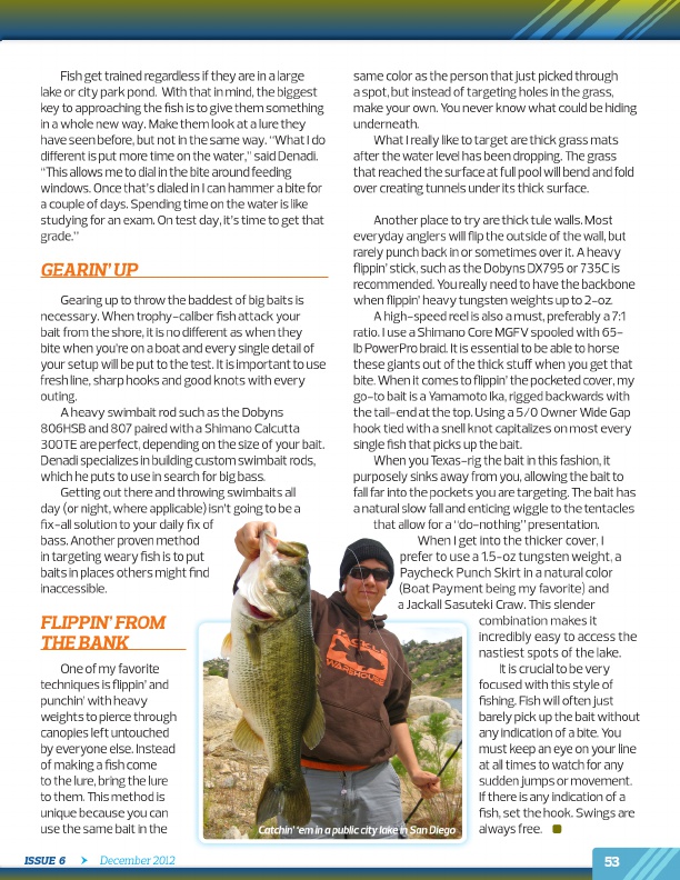 Westernbass Magazine - Bass Fishing Tips And Techniques - December 2012, Page 53