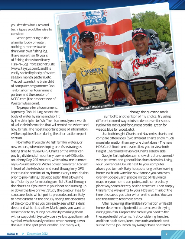 Westernbass Magazine - Bass Fishing Tips And Techniques - December 2012, Page 7