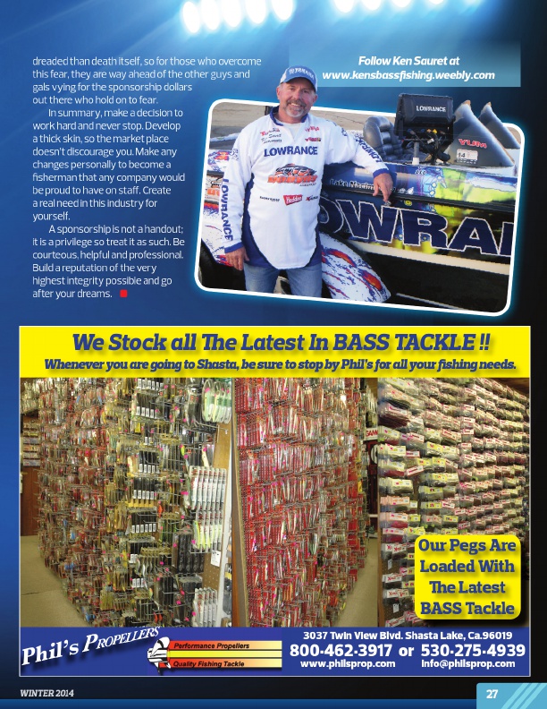 Westernbass Magazine - FREE Bass Fishing Tips And Techniques - Winter 2014, Page 27