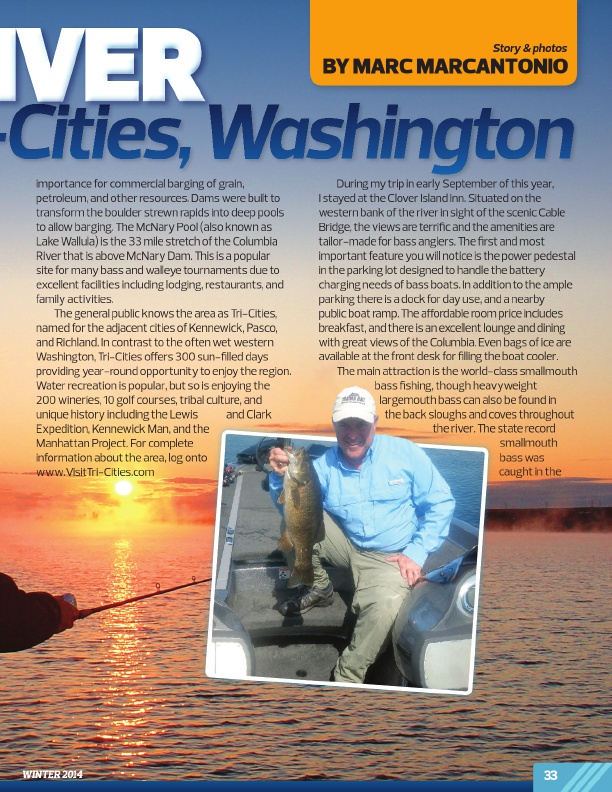 Westernbass Magazine - FREE Bass Fishing Tips And Techniques - Winter 2014, Page 33
