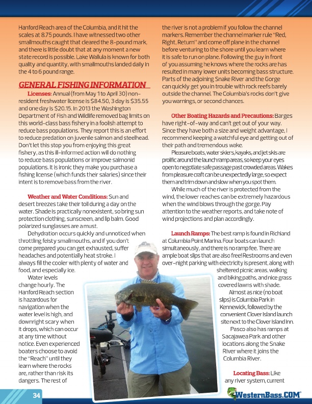 Westernbass Magazine - FREE Bass Fishing Tips And Techniques - Winter 2014, Page 34