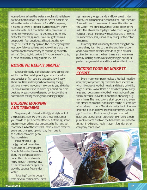 Westernbass Magazine - FREE Bass Fishing Tips And Techniques - Winter 2014, Page 37