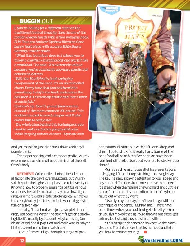 Westernbass Magazine - FREE Bass Fishing Tips And Techniques - Winter 2015, Page 12