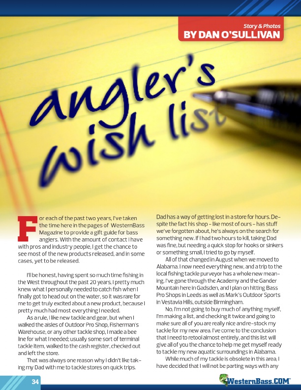 Anglers Wish List by Dan O'Sulivan