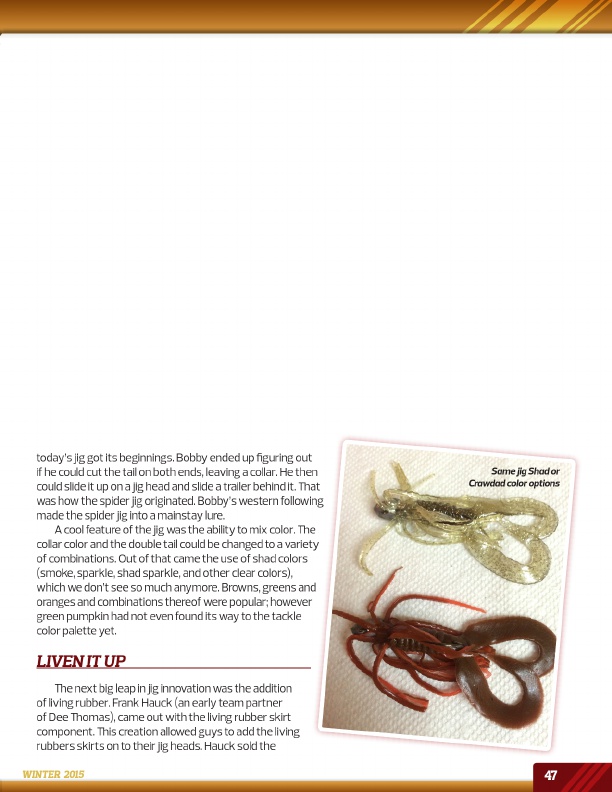Westernbass Magazine - FREE Bass Fishing Tips And Techniques - Winter 2015, Page 47