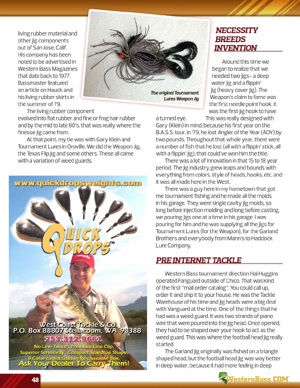 Westernbass Magazine - FREE Bass Fishing Tips And Techniques - Winter 2015, Page 48