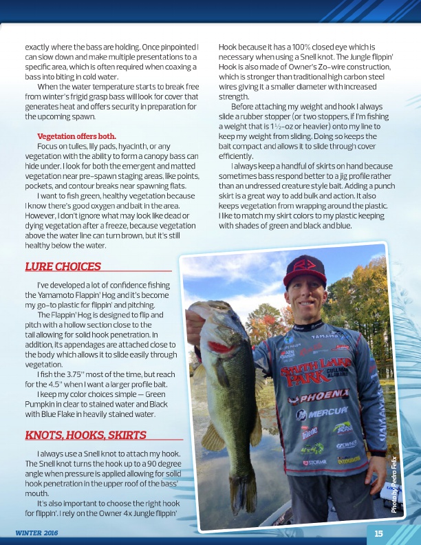 Westernbass Magazine - FREE Bass Fishing Tips And Techniques - Winter 2016, Page 15