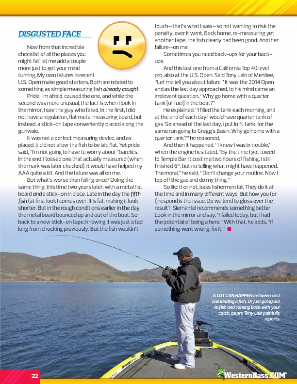 Westernbass Magazine - FREE Bass Fishing Tips And Techniques - Winter 2016, Page 22
