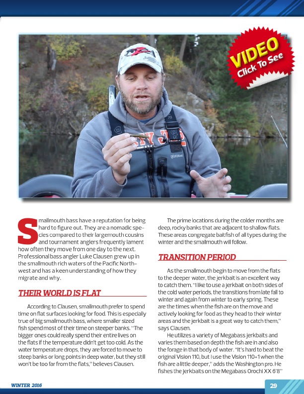 Westernbass Magazine - FREE Bass Fishing Tips And Techniques - Winter 2016, Page 29