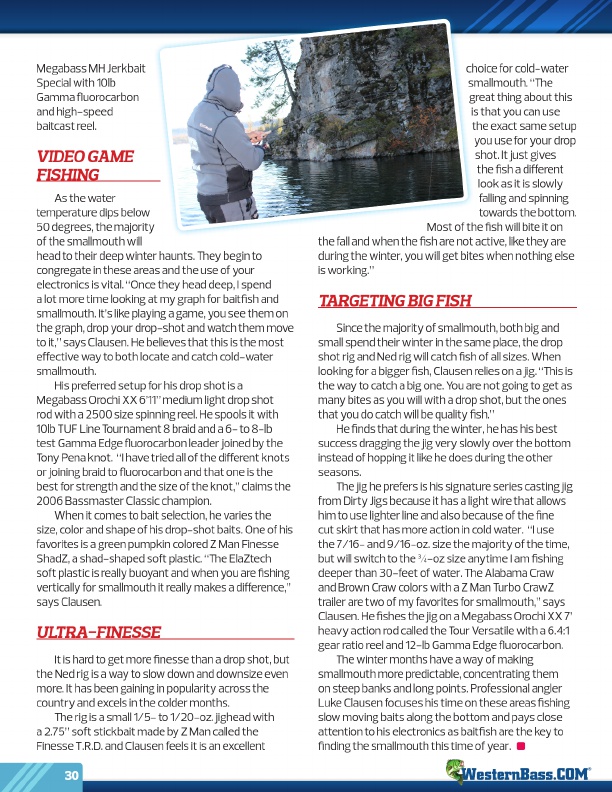 Westernbass Magazine - FREE Bass Fishing Tips And Techniques - Winter 2016, Page 30