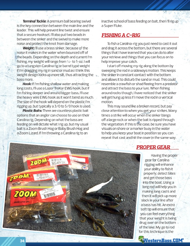 Westernbass Magazine - FREE Bass Fishing Tips And Techniques - Winter 2016, Page 34