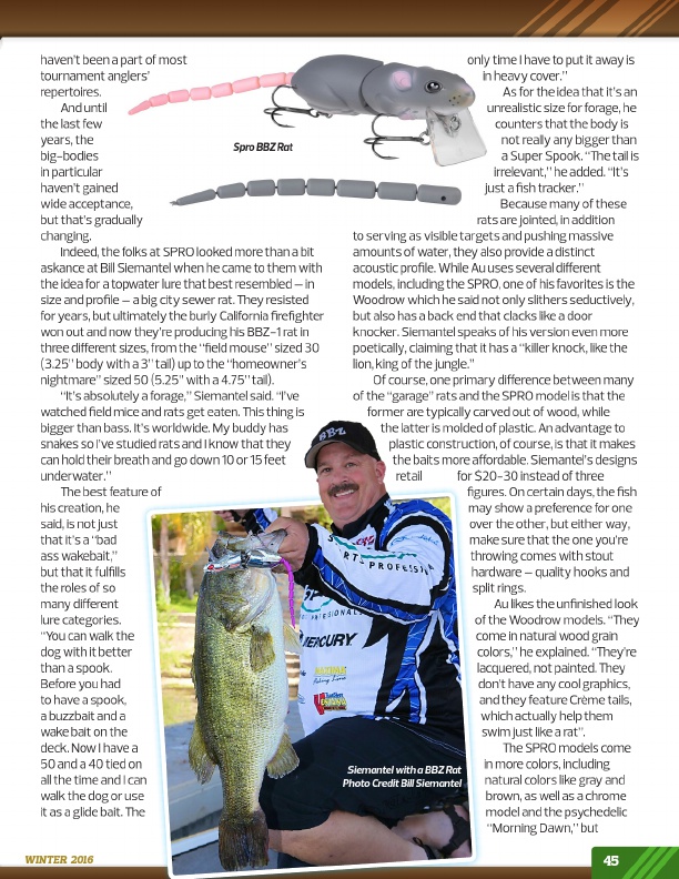 Westernbass Magazine - FREE Bass Fishing Tips And Techniques - Winter 2016, Page 45