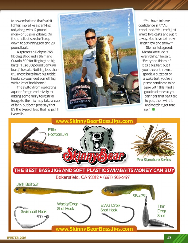 Westernbass Magazine - FREE Bass Fishing Tips And Techniques - Winter 2016, Page 47