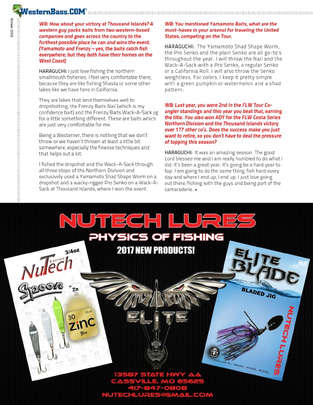 New Developments in Bass Fishing Lures 2017 products by NuTech Lures