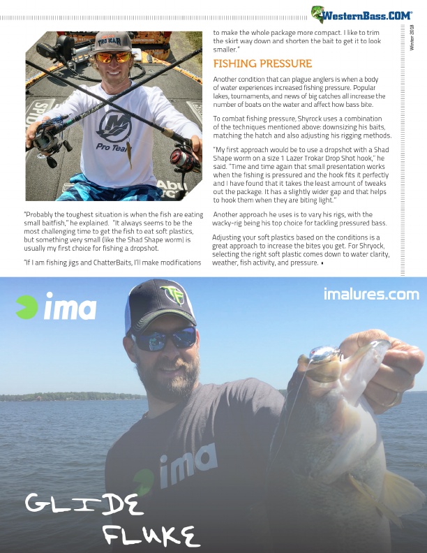 Glide Bait fishing similar to a soft plastic jerkbait by Ima Lures