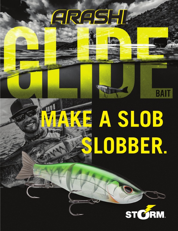 Incredibly stable and engineered with a super slow sink rate .4ftsec, the Storm Arashi Glide Glide Bait can be fished effectively at all speeds