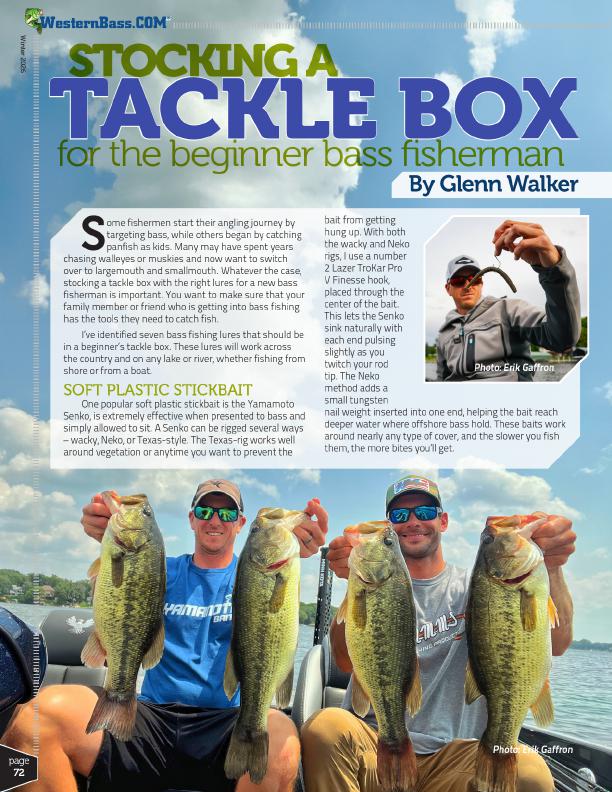 SEO targeting beginner bass fishing, tackle selection, essential lures, and new angler education